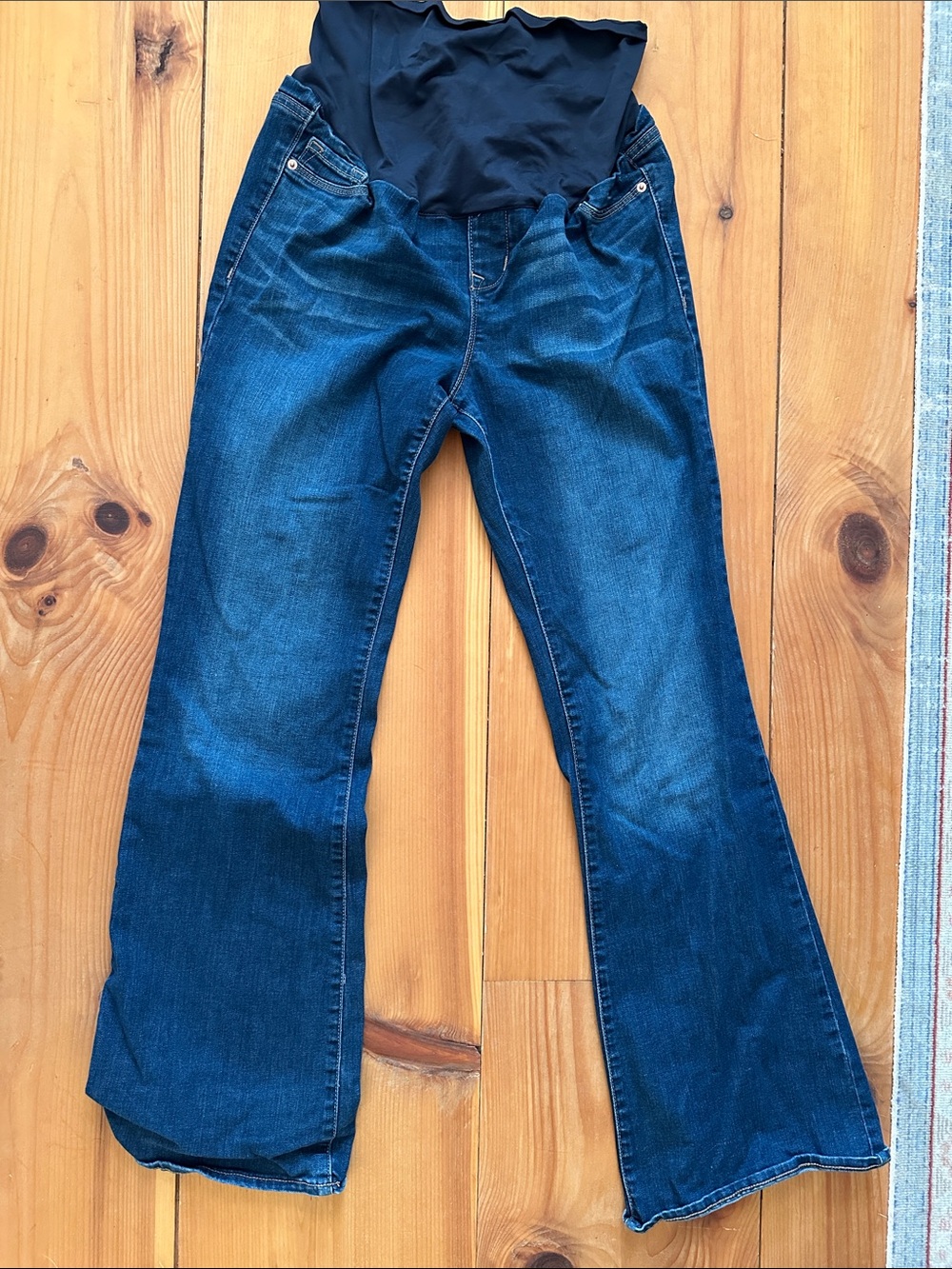 Old Navy Dark Blue Wide Leg Maternity Jeans with Black Panel